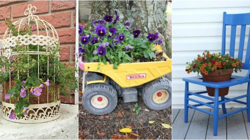 25 Ways To Reuse Items For Unique Garden Planter Ideas