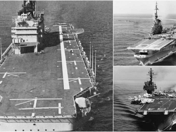 Naval Giants of the 1970s: A Stunning Snapshot of USS Tarawa (LHA-1) , USS Coral Sea (CV-43) , and USS Constellation (CV-64) at NAS North Island