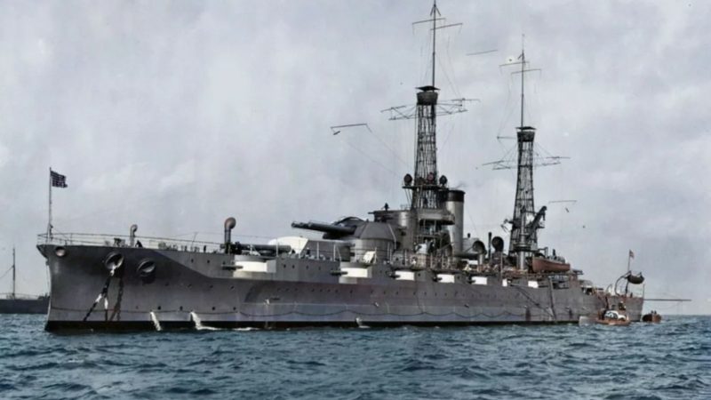 Historic View of USS Pennsylvania (BB-38) from Port, December 13, 1916